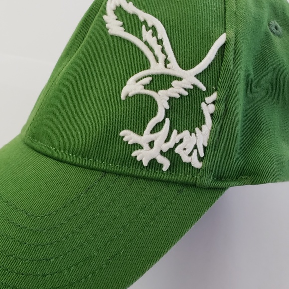 American Eagle Outfitters AE White Embroidered Eagle Green Ball Cap Hat AE - Picture 4 of 16